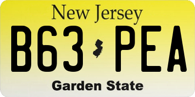 NJ license plate B63PEA