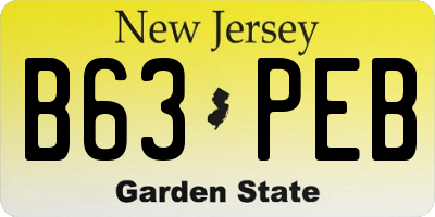 NJ license plate B63PEB