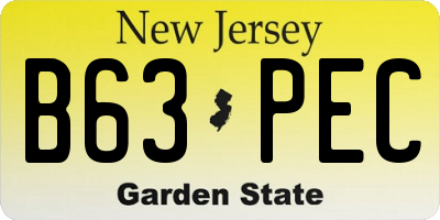 NJ license plate B63PEC