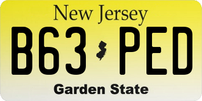 NJ license plate B63PED