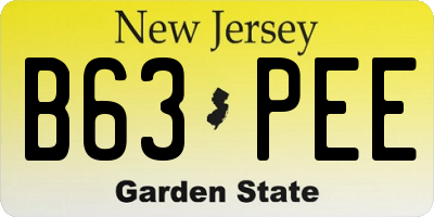 NJ license plate B63PEE
