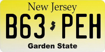NJ license plate B63PEH