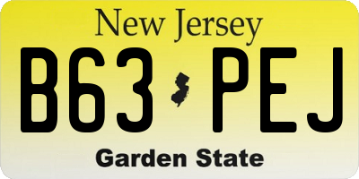 NJ license plate B63PEJ