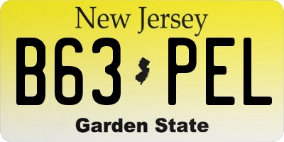 NJ license plate B63PEL