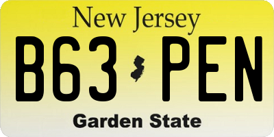 NJ license plate B63PEN