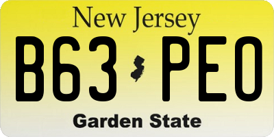NJ license plate B63PEO