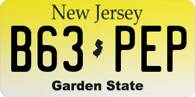 NJ license plate B63PEP