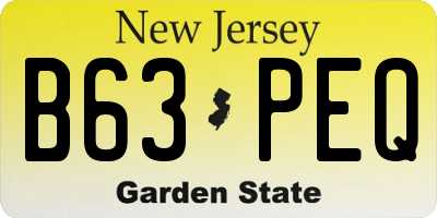 NJ license plate B63PEQ