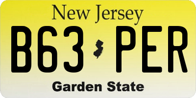 NJ license plate B63PER