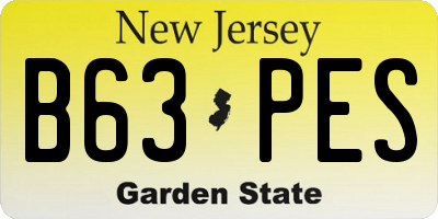 NJ license plate B63PES