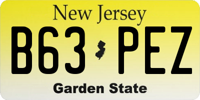 NJ license plate B63PEZ
