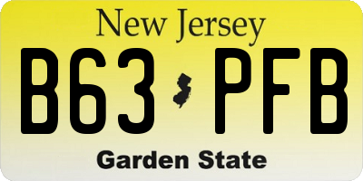 NJ license plate B63PFB