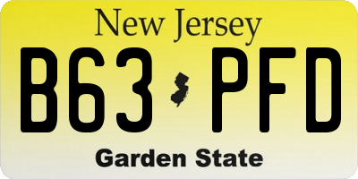 NJ license plate B63PFD