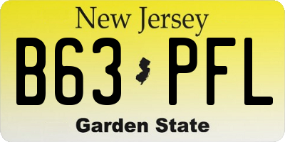 NJ license plate B63PFL