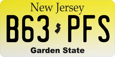 NJ license plate B63PFS