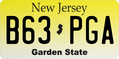 NJ license plate B63PGA