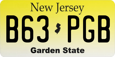 NJ license plate B63PGB