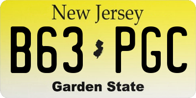 NJ license plate B63PGC