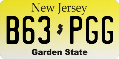 NJ license plate B63PGG