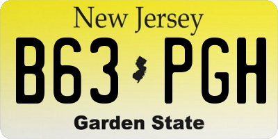 NJ license plate B63PGH