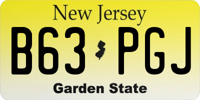NJ license plate B63PGJ