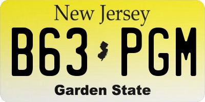 NJ license plate B63PGM