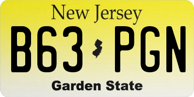 NJ license plate B63PGN