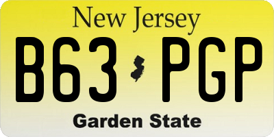 NJ license plate B63PGP