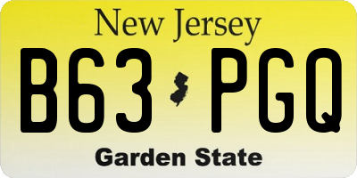 NJ license plate B63PGQ