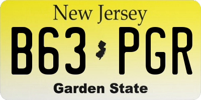 NJ license plate B63PGR