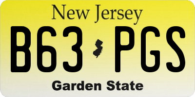 NJ license plate B63PGS