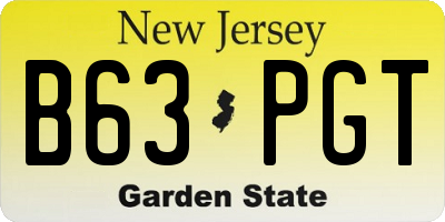 NJ license plate B63PGT