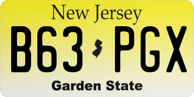 NJ license plate B63PGX