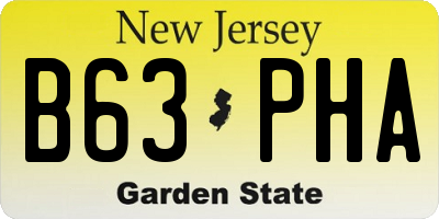 NJ license plate B63PHA