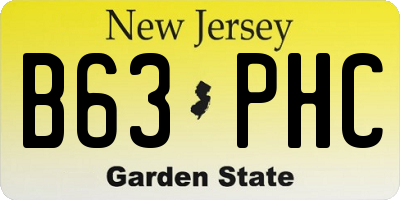 NJ license plate B63PHC