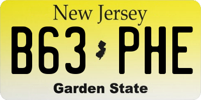 NJ license plate B63PHE