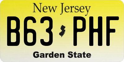 NJ license plate B63PHF