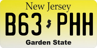 NJ license plate B63PHH