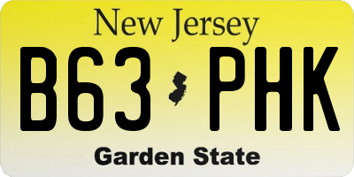 NJ license plate B63PHK