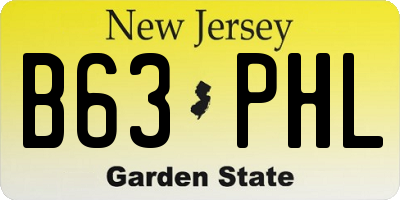 NJ license plate B63PHL