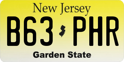 NJ license plate B63PHR