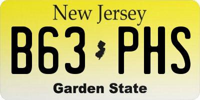 NJ license plate B63PHS