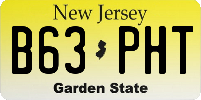 NJ license plate B63PHT