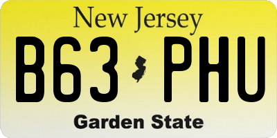 NJ license plate B63PHU