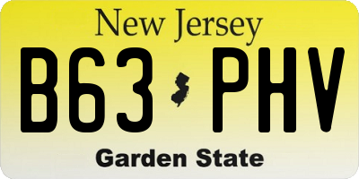 NJ license plate B63PHV