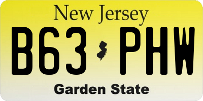 NJ license plate B63PHW