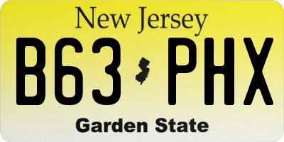 NJ license plate B63PHX