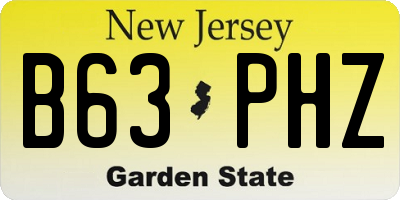 NJ license plate B63PHZ