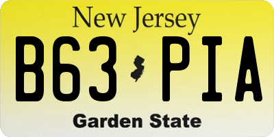 NJ license plate B63PIA