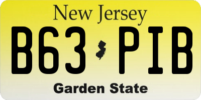 NJ license plate B63PIB